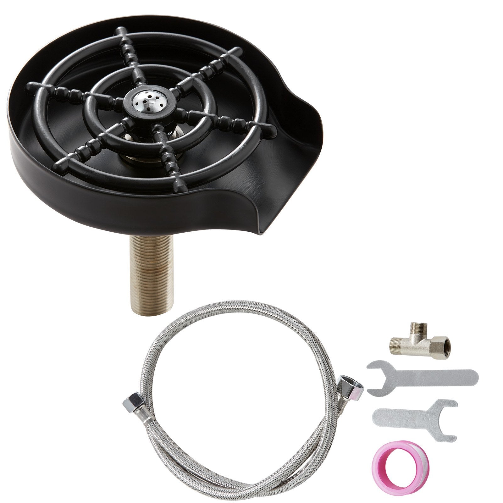 Glass Rinser 10-Hole 360 Rotating Stainless Steel Washer ABS Cup Holder V952-TMAZSXBQ304BO2L89V0
