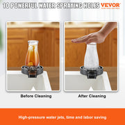 Glass Rinser, 10 Powerful Spraying Jets Rotating Cup Rinser for Sink, Wearproof ABS Kitchen Sink Faucet Cup V952-TMAZSXBQABSDD1Q4LV0