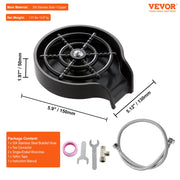 Glass Rinser, 10 Powerful Spraying Jets Rotating Cup Rinser for Sink, Wearproof ABS Kitchen Sink Faucet Cup V952-TMAZSXBQABSDD1Q4LV0