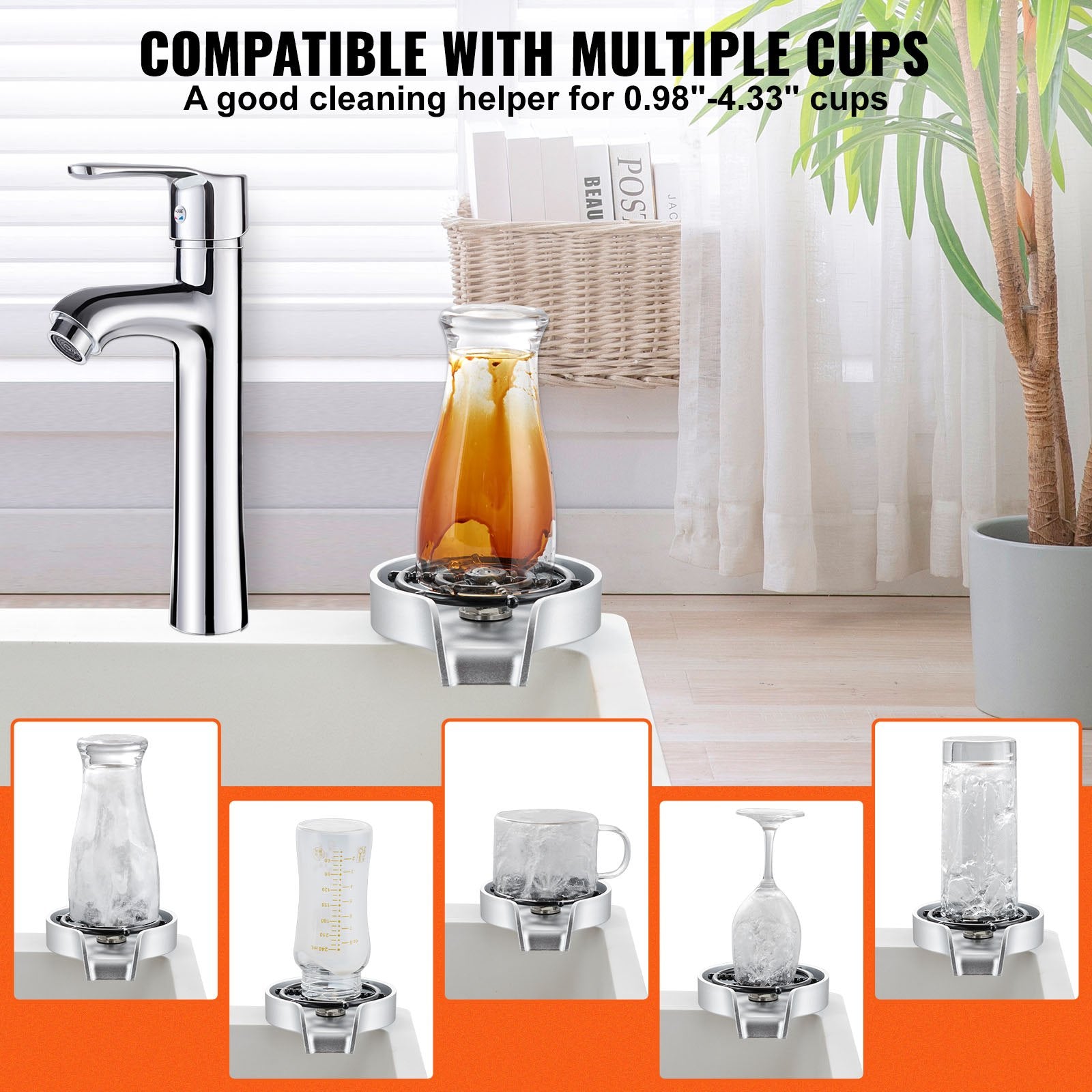 Glass Rinser 10 Spraying Jets 360 degrees Rotating ABS Cup Washer & Cup Holder V952-TMAZSXBQDGAB0VOAUV0