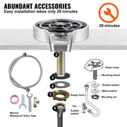 Glass Rinser 10 Spraying Jets 360 degrees Rotating ABS Cup Washer & Cup Holder V952-TMAZSXBQDGAB0VOAUV0