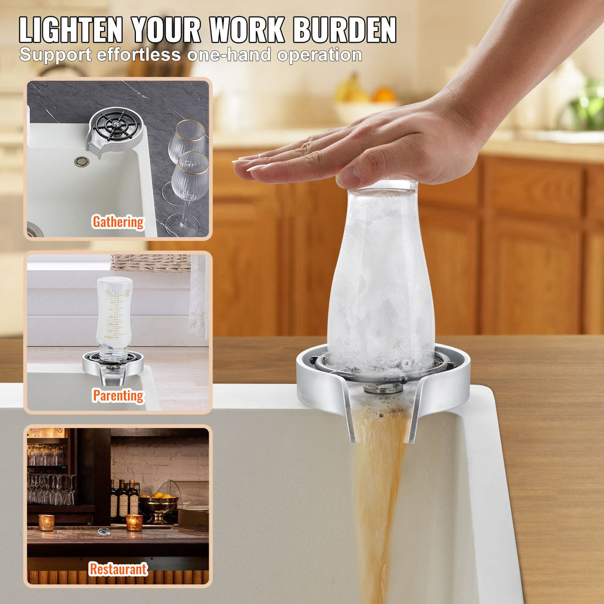 Glass Rinser 10 Spraying Jets 360 degrees Rotating ABS Cup Washer & Cup Holder V952-TMAZSXBQDGAB0VOAUV0