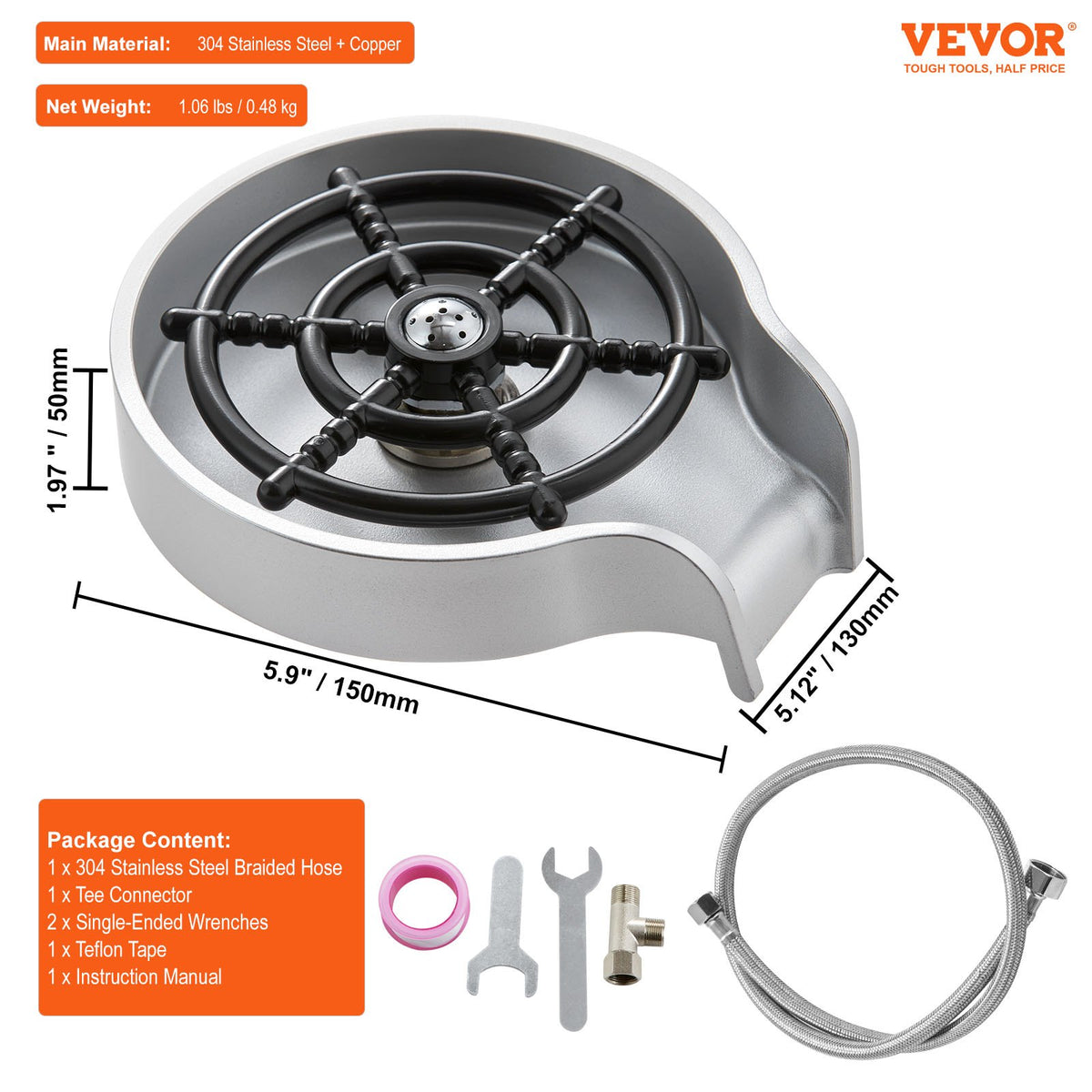 Glass Rinser 10 Spraying Jets 360 degrees Rotating ABS Cup Washer & Cup Holder V952-TMAZSXBQDGAB0VOAUV0