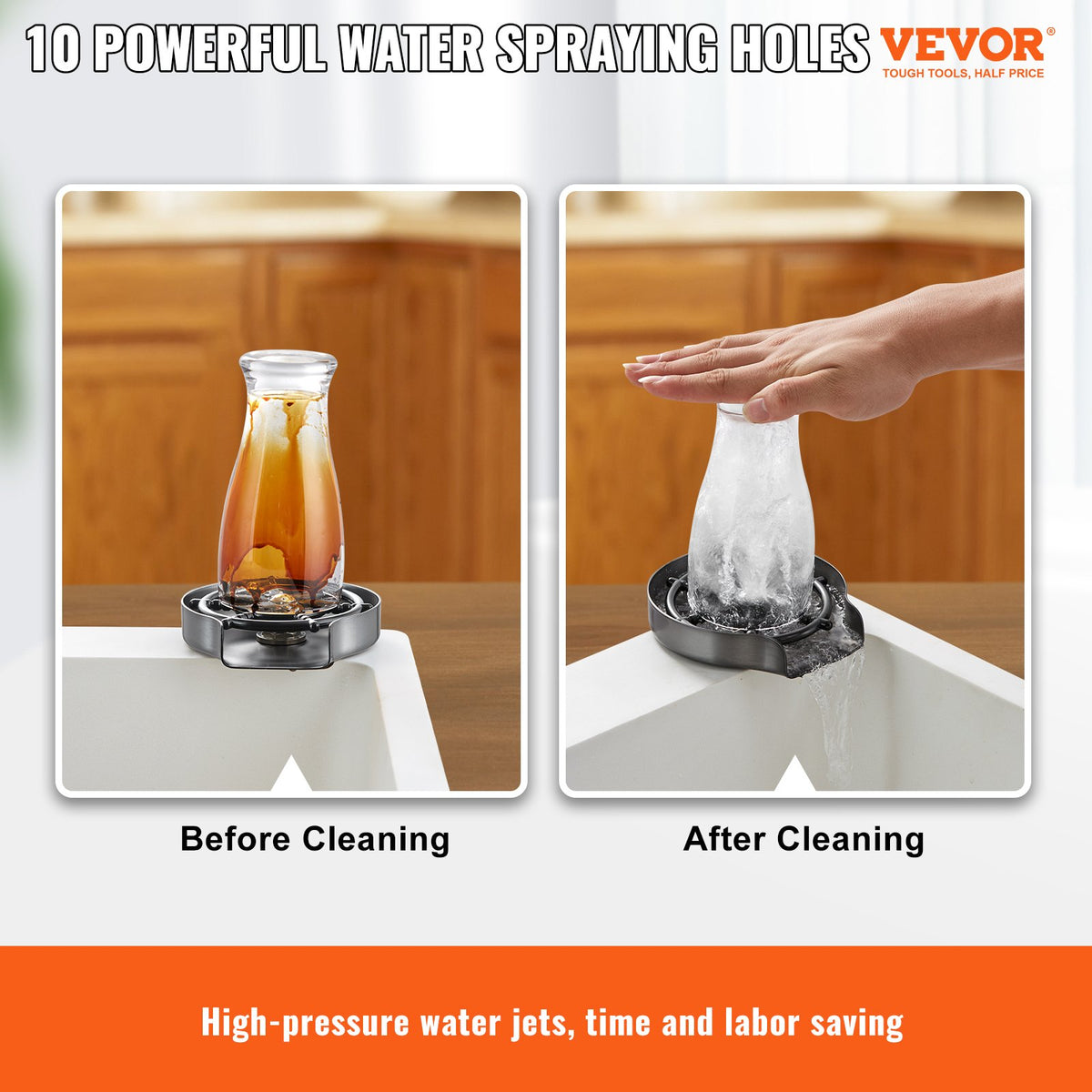 Glass Rinser 10-Hole Rotating Stainless Steel Washer ABS Cup Holder V952-TMAZSXBQLSN3YMGJJV0