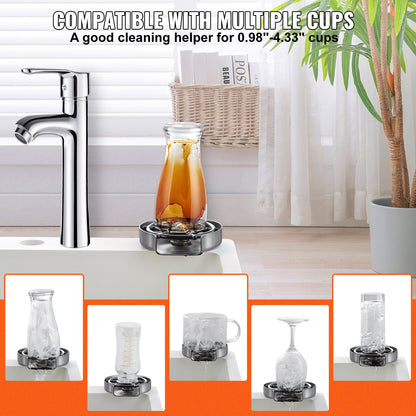 Glass Rinser 10-Hole Rotating Stainless Steel Washer ABS Cup Holder V952-TMAZSXBQLSN3YMGJJV0