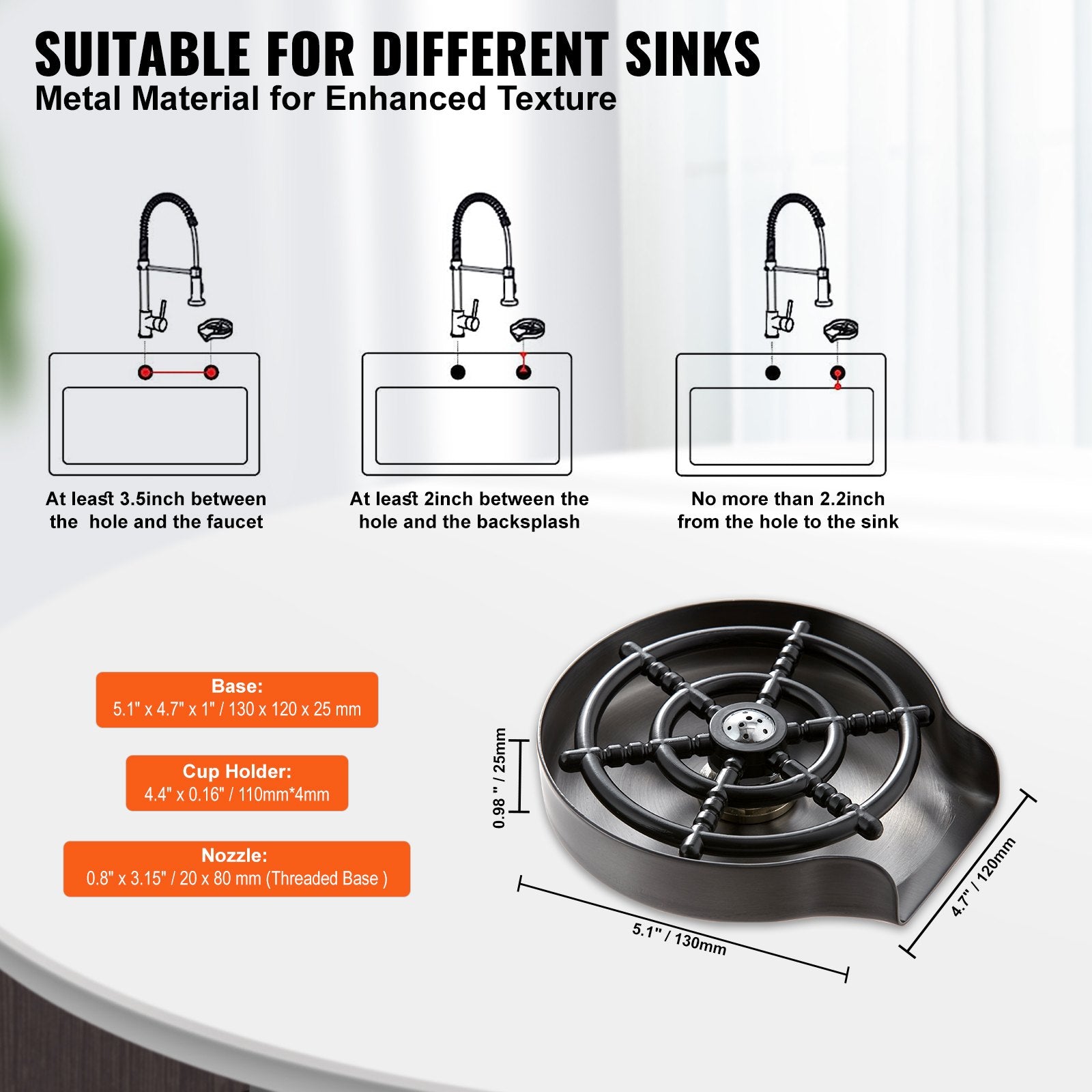 Glass Rinser 10-Hole Rotating Stainless Steel Washer ABS Cup Holder V952-TMAZSXBQLSN3YMGJJV0