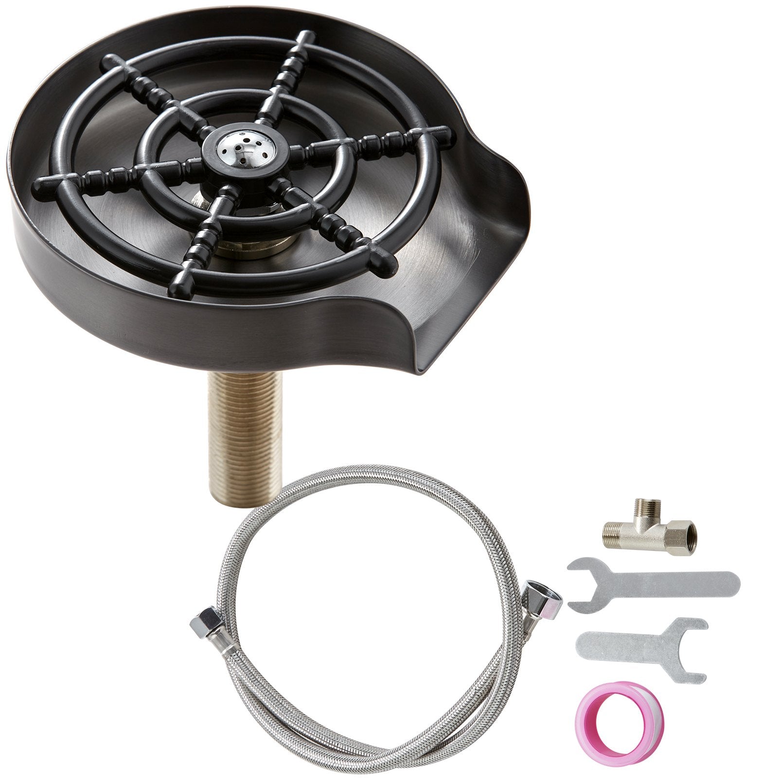 Glass Rinser 10-Hole Rotating Stainless Steel Washer ABS Cup Holder V952-TMAZSXBQLSN3YMGJJV0