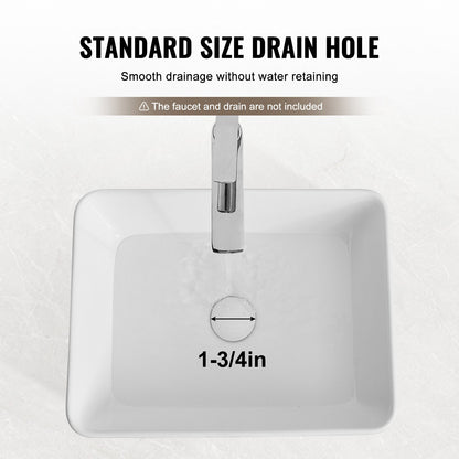 Modern Ceramic Vessel Sink 48x37cm Bathroom Vanity Bowl Countertop White V952-TMSCTCJX4837PYW3KV0