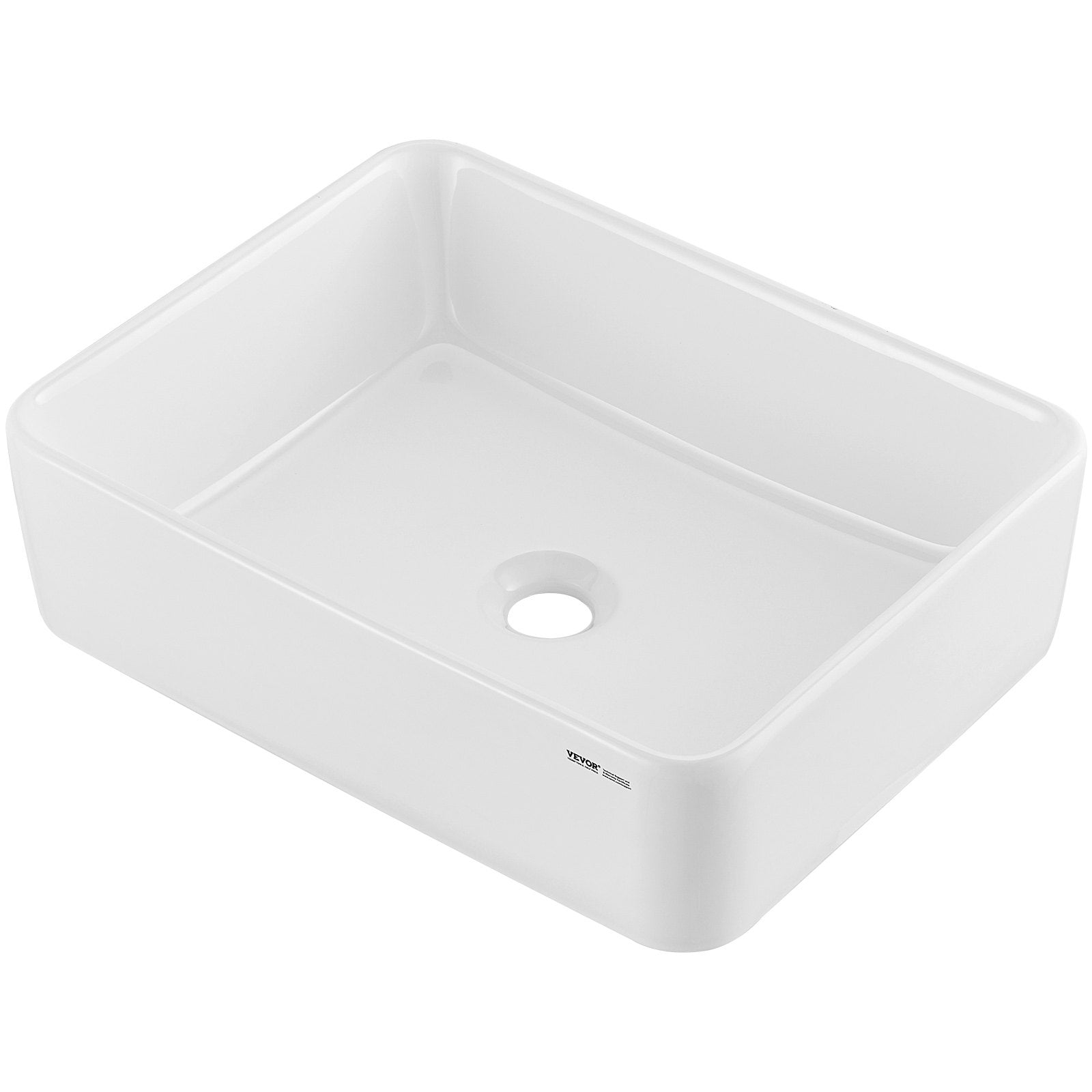 Modern Ceramic Vessel Sink 48x37cm Bathroom Vanity Bowl Countertop White V952-TMSCTCJX4837PYW3KV0