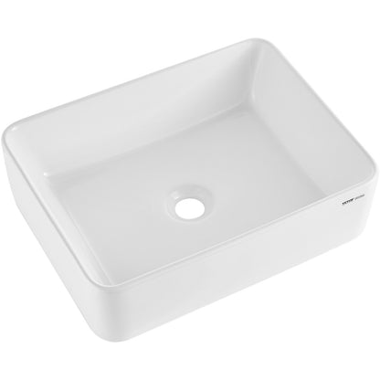 Modern Ceramic Vessel Sink 48x37cm Bathroom Vanity Bowl Countertop White V952-TMSCTCJX4837PYW3KV0