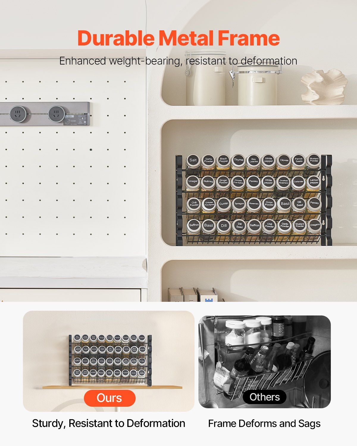 Spice Rack Organizer for Cabinet, Spice Organizer with 36 Empty Spice Jars, Lids, Spice Labels, and Funnel V952-TMSDLJTZCF36S586YV0