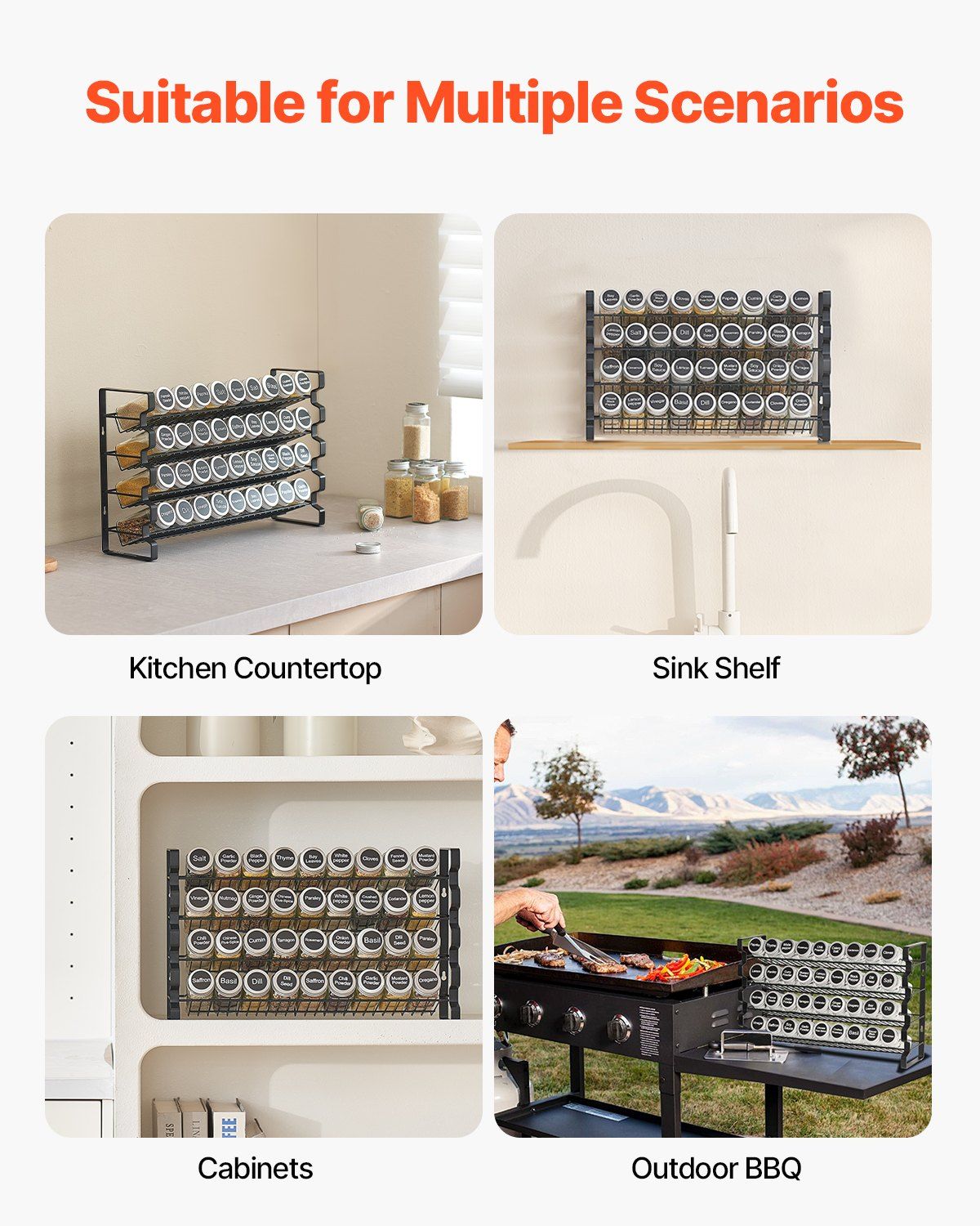 Spice Rack Organizer for Cabinet, Spice Organizer with 36 Empty Spice Jars, Lids, Spice Labels, and Funnel V952-TMSDLJTZCF36S586YV0
