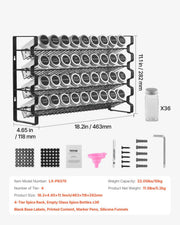 Spice Rack Organizer for Cabinet, Spice Organizer with 36 Empty Spice Jars, Lids, Spice Labels, and Funnel V952-TMSDLJTZCF36S586YV0