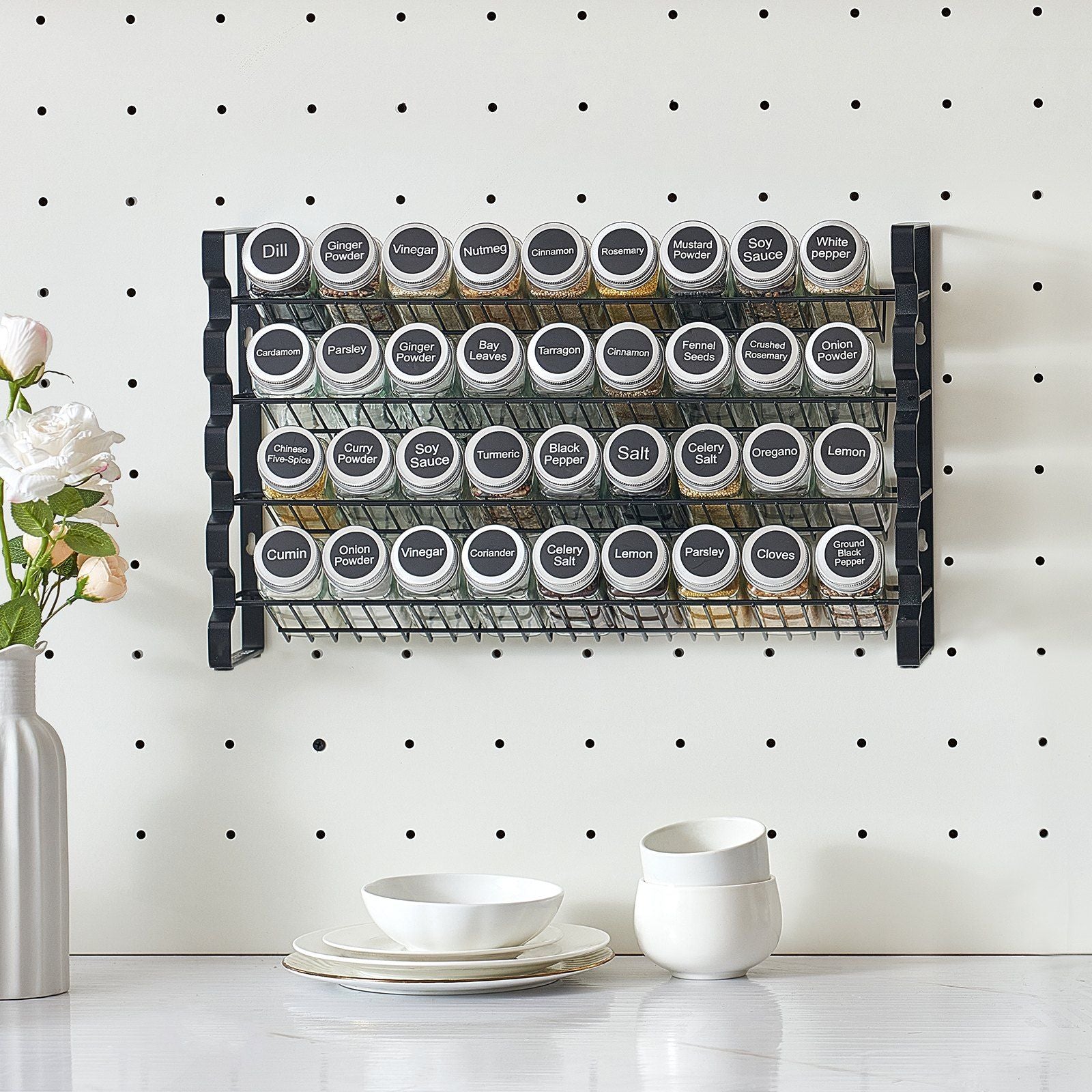 Spice Rack Organizer for Cabinet, Spice Organizer with 36 Empty Spice Jars, Lids, Spice Labels, and Funnel V952-TMSDLJTZCF36S586YV0