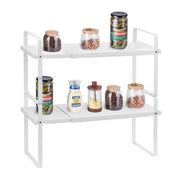 Adjustable Kitchen Cabinet Shelf Organizer, Expandable 2 Tier Cabinet Shelf, Stackable Countertop Organizers V952-TMSDLJTZSFWDMPVD4V0