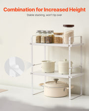 Adjustable Kitchen Cabinet Shelf Organizer, Expandable 2 Tier Cabinet Shelf, Stackable Countertop Organizers V952-TMSDLJTZSFWDMPVD4V0