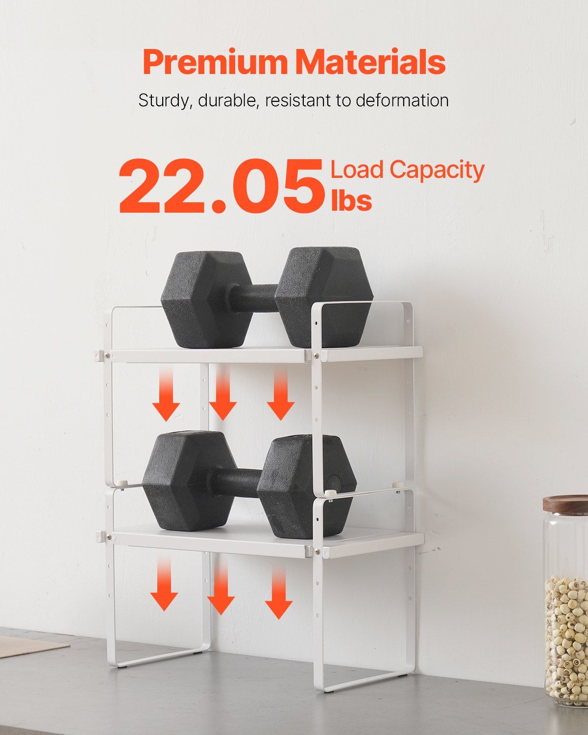 Adjustable Kitchen Cabinet Shelf Organizer, Expandable 2 Tier Cabinet Shelf, Stackable Countertop Organizers V952-TMSDLJTZSFWDMPVD4V0