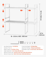 Adjustable Kitchen Cabinet Shelf Organizer, Expandable 2 Tier Cabinet Shelf, Stackable Countertop Organizers V952-TMSDLJTZSFWDMPVD4V0