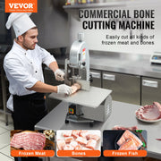 Commercial Electric Meat Bandsaw, 1800W Stainless Steel Countertop Bone Sawing Machine, 380 x 485 mm V952-TMSJGJ2200WLQU3B4V3