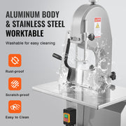 Commercial Electric Meat Bandsaw, 1800W Stainless Steel Countertop Bone Sawing Machine, 380 x 485 mm V952-TMSJGJ2200WLQU3B4V3