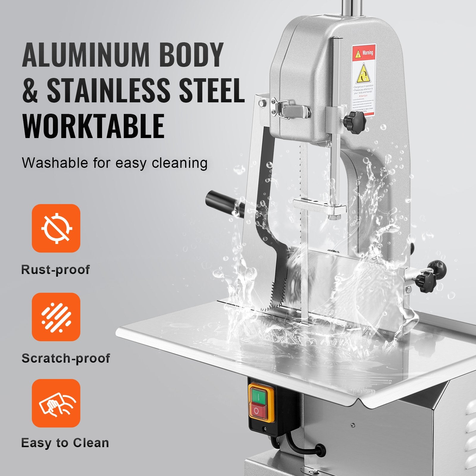 650W Commercial Electric Meat Bandsaw Stainless Steel Bone Sawing Machine V952-TMSJGJ650WL0WFZMWV3