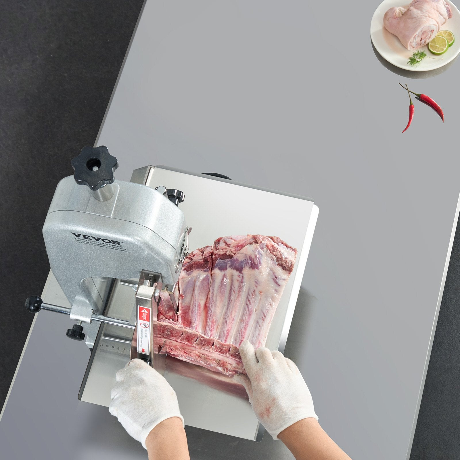 650W Commercial Electric Meat Bandsaw Stainless Steel Bone Sawing Machine V952-TMSJGJ650WL0WFZMWV3