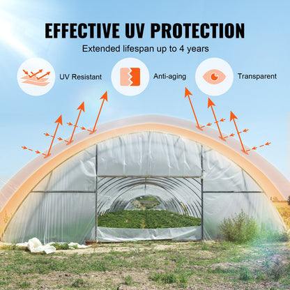 Greenhouse Plastic Sheeting 12 x 50 ft 6Mil Clear Polyethylene Film V952-TMWSM1250YCT3OY3CV0