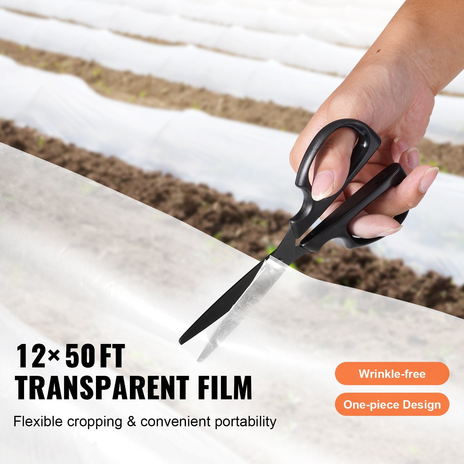 Greenhouse Plastic Sheeting 12 x 50 ft 6Mil Clear Polyethylene Film V952-TMWSM1250YCT3OY3CV0