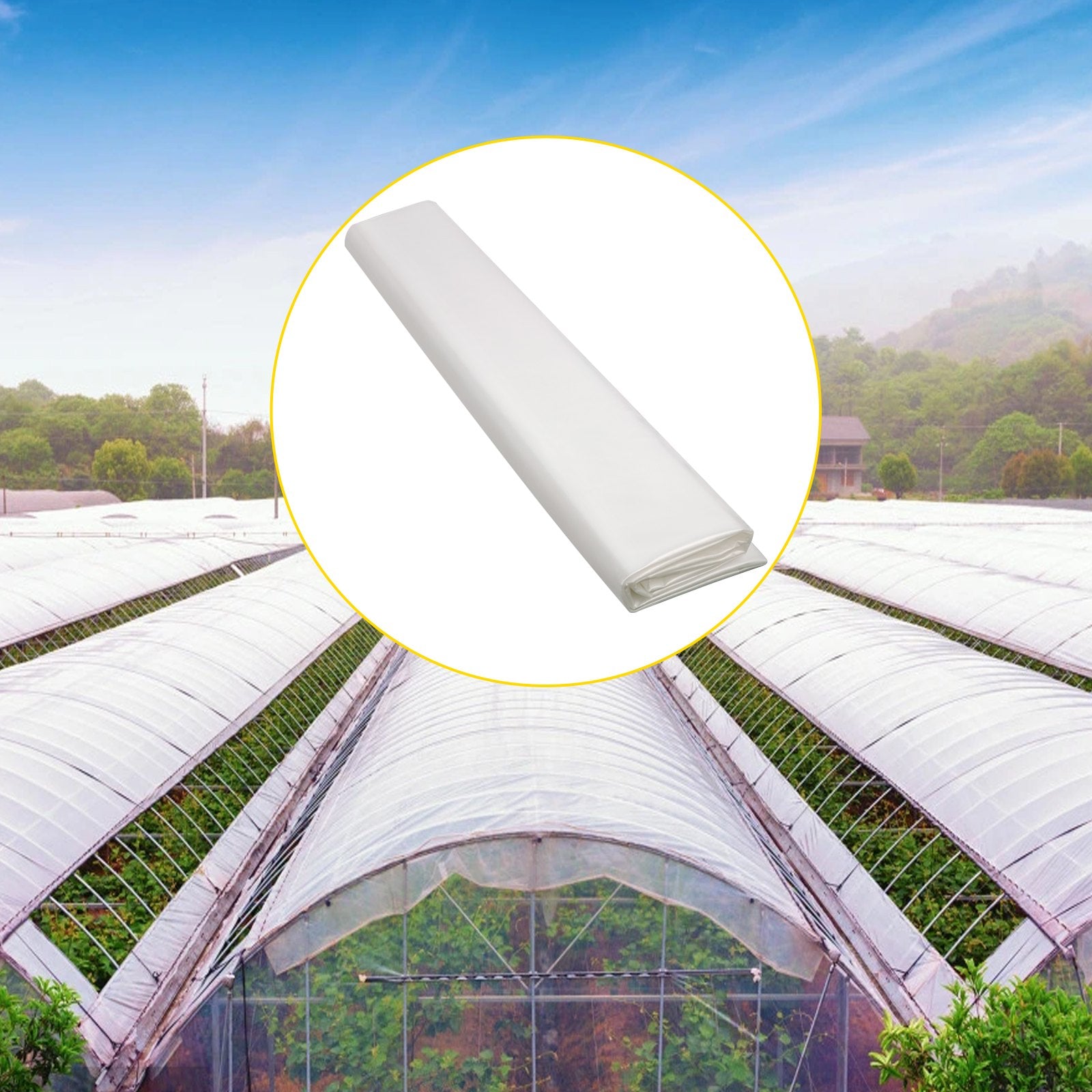 Greenhouse Film, 24\' x 100\' Greenhouse Plastic Sheeting, 6 mil Thickness Suncover Greenhouse, Clear V952-TMWSM24FT100FS1KWV0