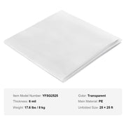 Greenhouse Plastic Sheeting 7.6 x 7.6 m, 6 Mil Thickness Clear Greenhouse Film, Polyethylene Film 4 Year UV V952-TMWSM2525YCTVR8ESV0