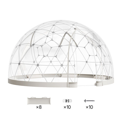 Garden Dome Tent, 3.6 x 2.2 m Outdoor Clear Bubble Tent for 4-7 Person, Weatherproof Geodesic Dome Greenhouse V952-TMXKZP12YCPV91GAO001V0