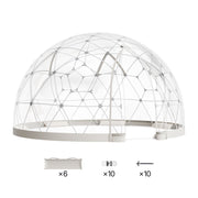Garden Dome Tent, 2.9 x 1.75 m Outdoor Clear Bubble Tent for 2-4 Person, Weatherproof Geodesic Dome V952-TMXKZP95YCPV9WP9W001V0