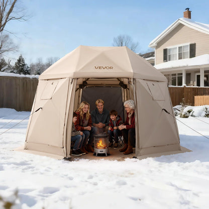 Pop up Gazebo Screen Tent, 3.6x3.6 m, 13-Sided Spherical Camping Canopy Tent with Removable Top & Carry Bag, V952-TMZPQXK13M1254U9V001V0