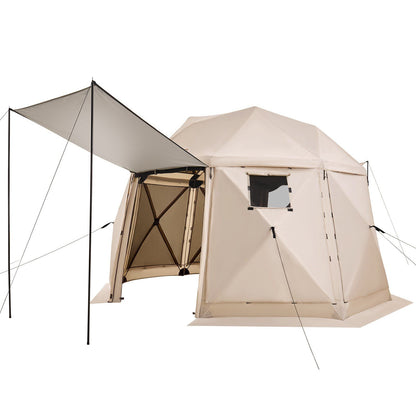 Pop up Gazebo Screen Tent, 3.6x3.6 m, 13-Sided Spherical Camping Canopy Tent with Removable Top & Carry Bag, V952-TMZPQXK13M1254U9V001V0