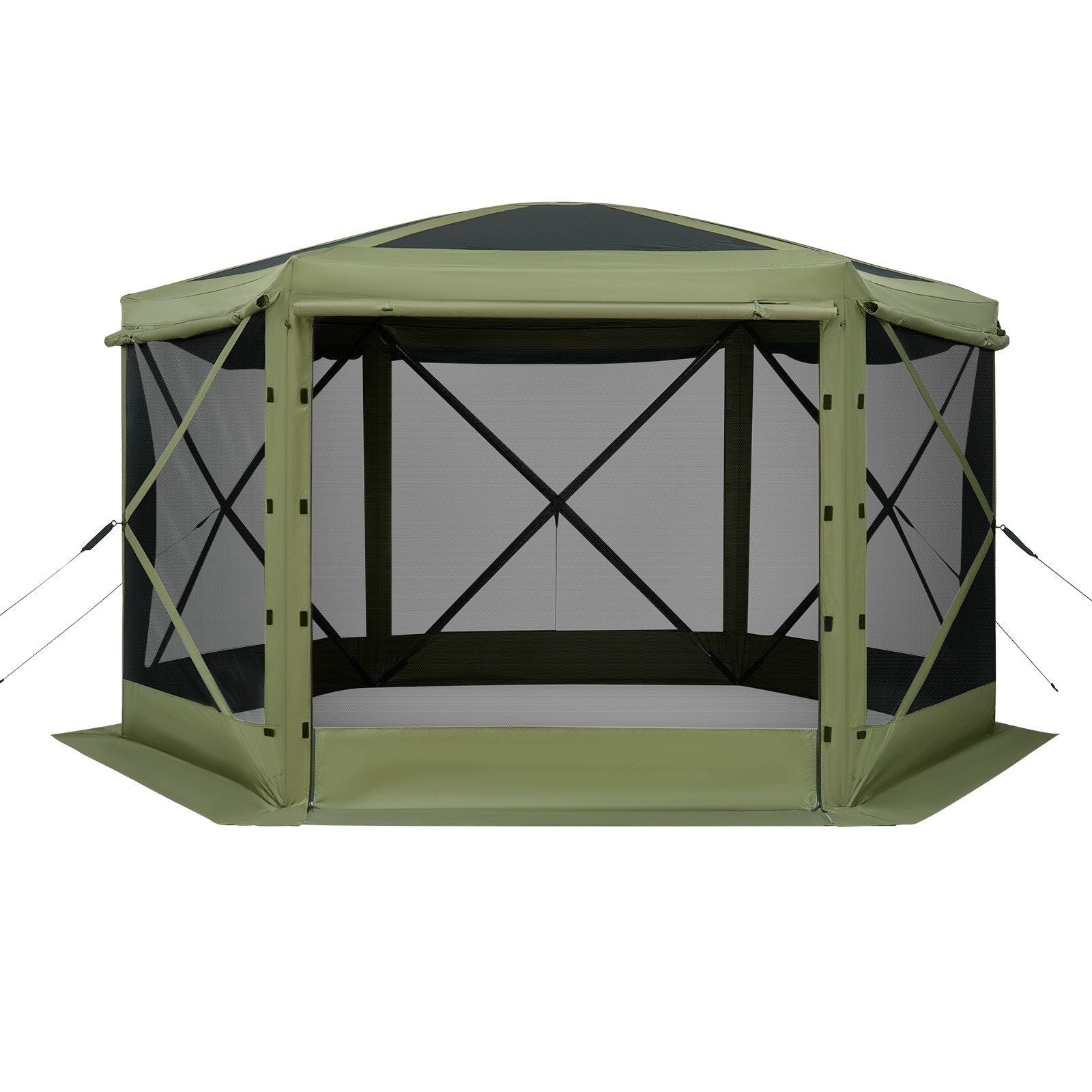 Pop up Gazebo Screen Tent, 3x3 m Large 6-Sided Camping Canopy Tent with Removable Top & Carry Bag, Quick-Set V952-TMZPXKTMK6M1M7EVT001V0