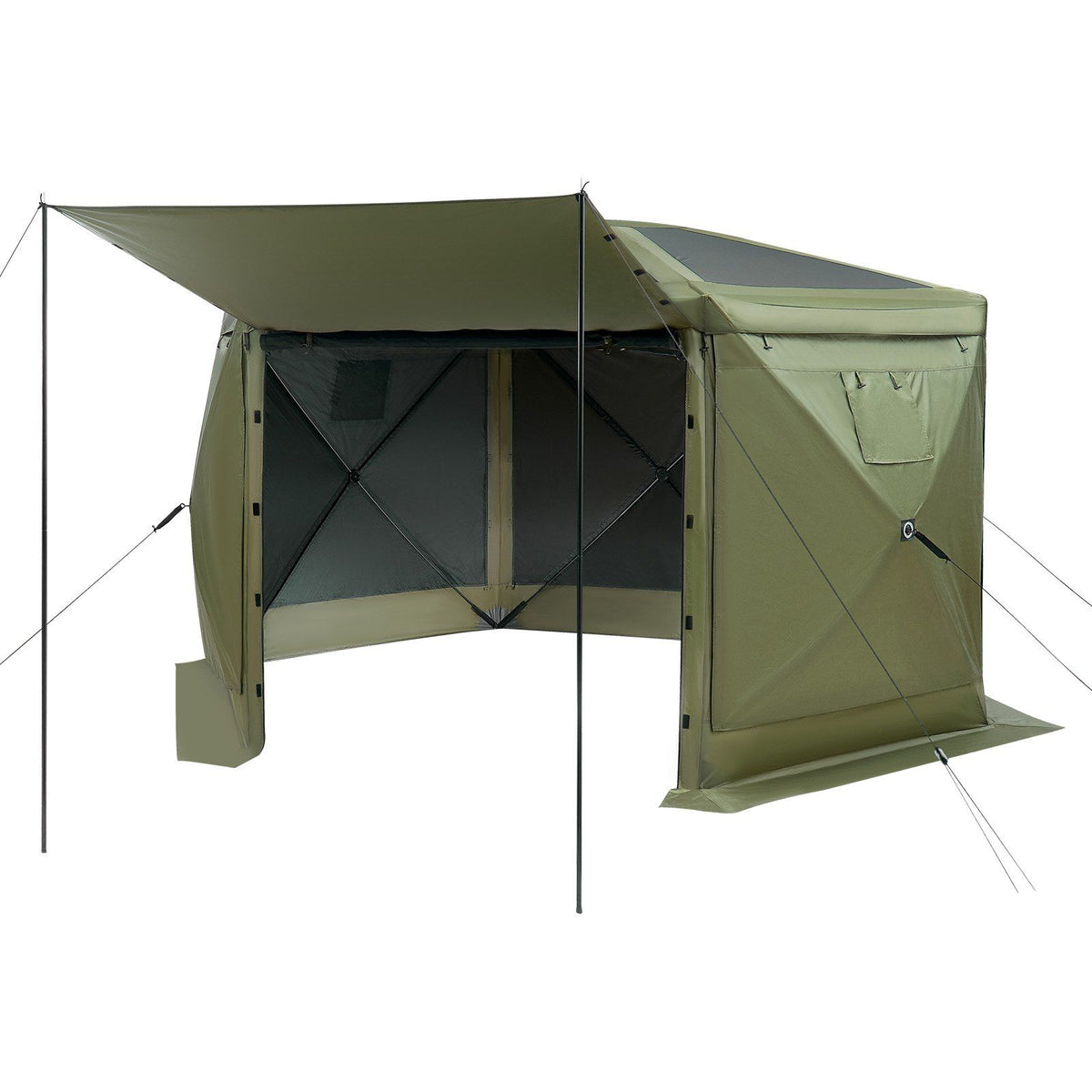 Pop up Gazebo Screen Tent, 3x3 m Large 6-Sided Camping Canopy Tent with Removable Top & Carry Bag, Quick-Set V952-TMZPXKTMK6M1M7EVT001V0