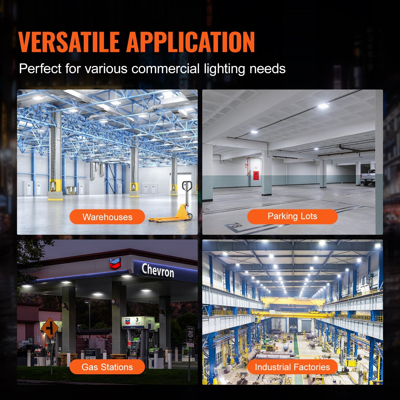 4 PCS LED Canopy Light 150W 16500LM 5000K Daylight Outdoor Canopy Lighting V952-TPDDS150W4JT18VDWV7
