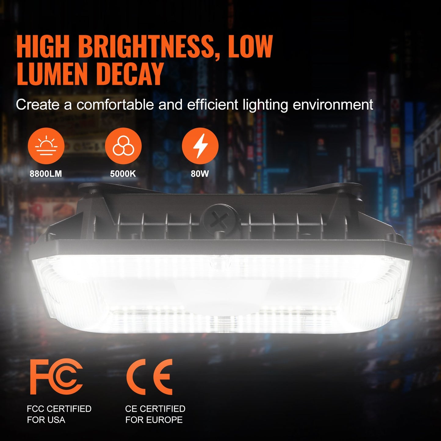 4 Pack LED Canopy Lights 80W 8800LM 5000K Daylight Outdoor Canopy Lighting V952-TPDDS80W4JT0CK09FV7