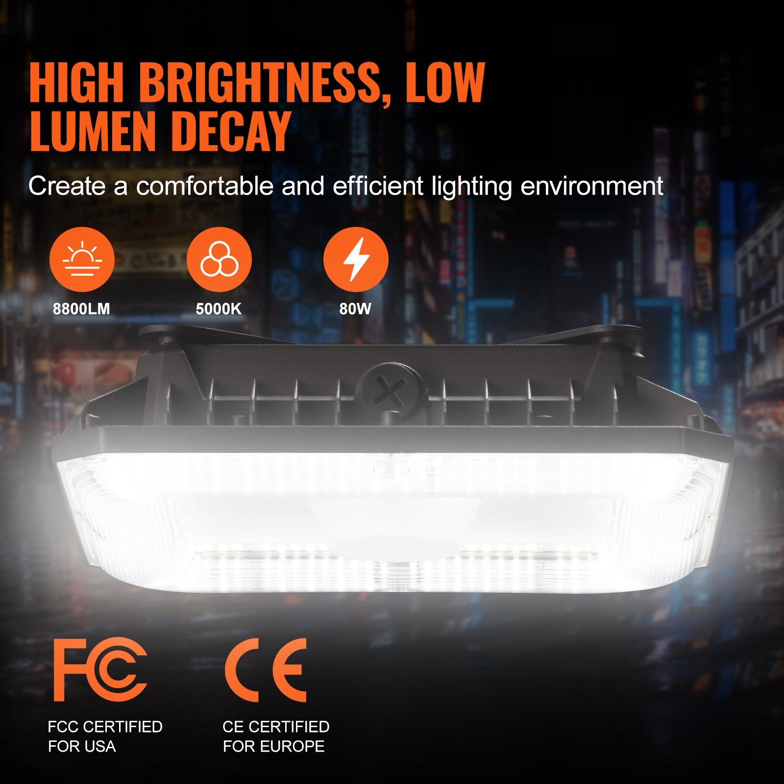 4 Pack LED Canopy Lights 80W 8800LM 5000K Daylight Outdoor Canopy Lighting V952-TPDDS80W4JT0CK09FV7