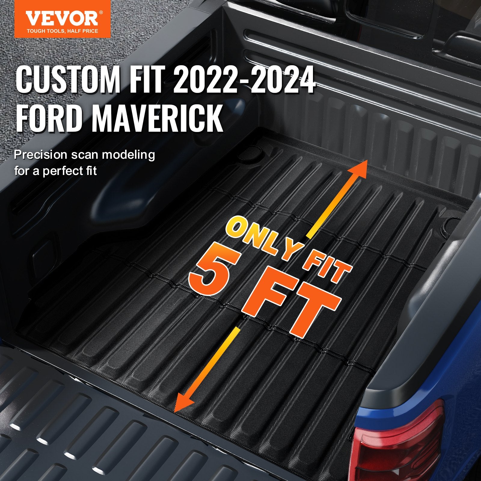 Truck Bed Mat Fit 2022-2024 Ford Maverick TPE Truck Bed Liner Accessories V952-TPEKCCCDTPEF70ESXV0