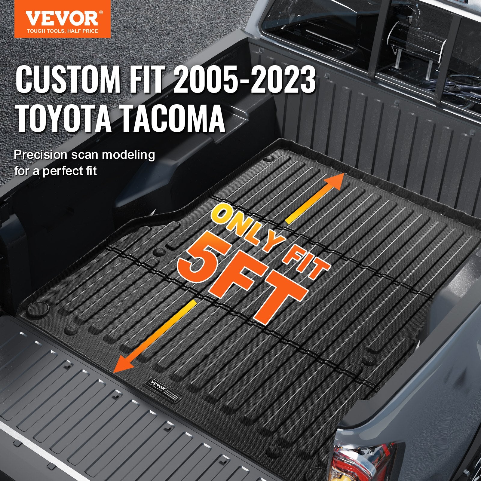Truck Bed Mat Fit 2005-2023 Toyota Tacoma TPE Truck Bed Liner Accessories V952-TPEKCCCDTPEFF55UGV0