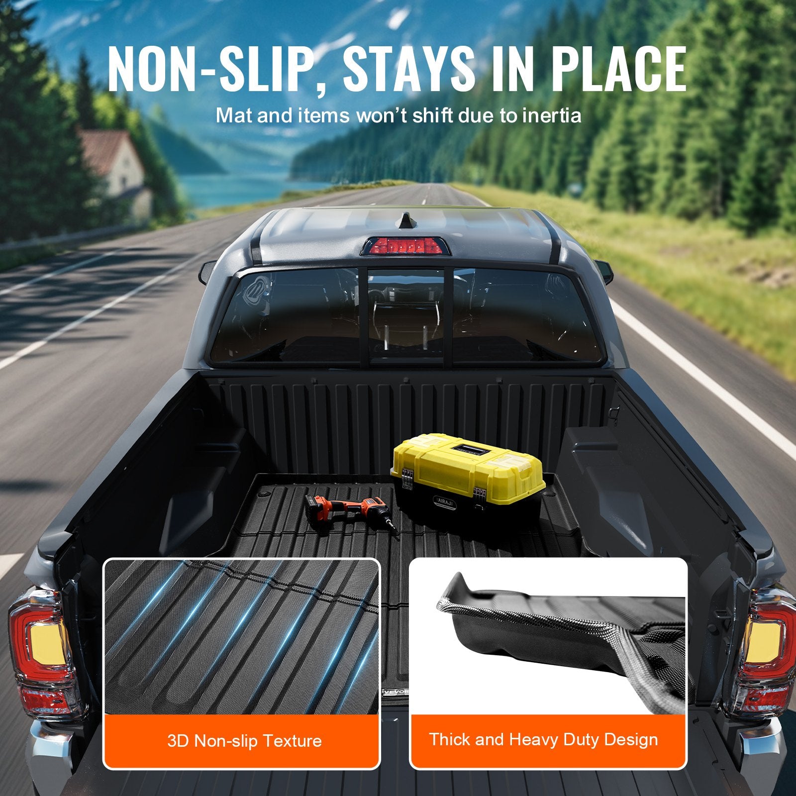Truck Bed Mat Fit 2005-2023 Toyota Tacoma TPE Truck Bed Liner Accessories V952-TPEKCCCDTPEFF55UGV0