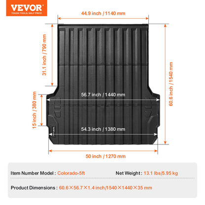 Truck Bed Mat Fit 2023-2024 Chevrolet Colorado/GMC Canyon Truck Bed Liner V952-TPEKCCCDTPEX80KVYV0