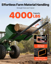 Pallet Forks, 1814 kg Clamp on Pallet Forks, 149 cm Total Length Heavy-Duty Tractor Fork with Adjustable V952-TPHCKDJK60INXOZ1G001V0