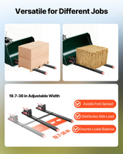 Pallet Forks, 1814 kg Clamp on Pallet Forks, 149 cm Total Length Heavy-Duty Tractor Fork with Adjustable V952-TPHCKDJK60INXOZ1G001V0
