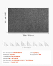 Rug Pad 0.91 x 1.52 m, Non-slip Carpet Area Pad, Rug Mat Padding with Dual Surface Felt Cushion & Rubber V952-TPRDTD35FT0246OWT001V0