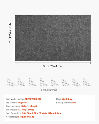 Rug Pad 0.91 x 1.52 m, Non-slip Carpet Area Pad, Rug Mat Padding with Dual Surface Felt Cushion & Rubber V952-TPRDTD35FT0246OWT001V0
