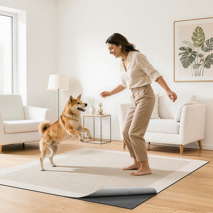Rug Pad 1.52 x 2.13 m, Non-slip Carpet Area Pad, Rug Mat Padding with Dual Surface Felt Cushion & Rubber V952-TPRDTD57FT01YBLT2001V0