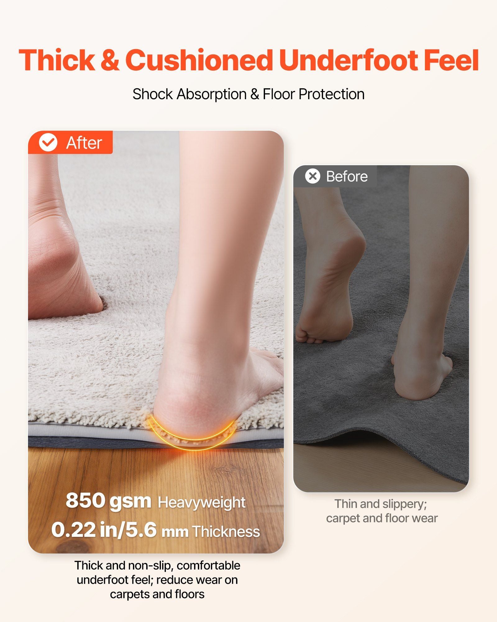 Rug Pad 2.44 x 1.52 m, Non-slip Carpet Area Pad, Rug Mat Padding with Dual Surface Felt Cushion & Rubber V952-TPRDTD85FT02Q78V1001V0