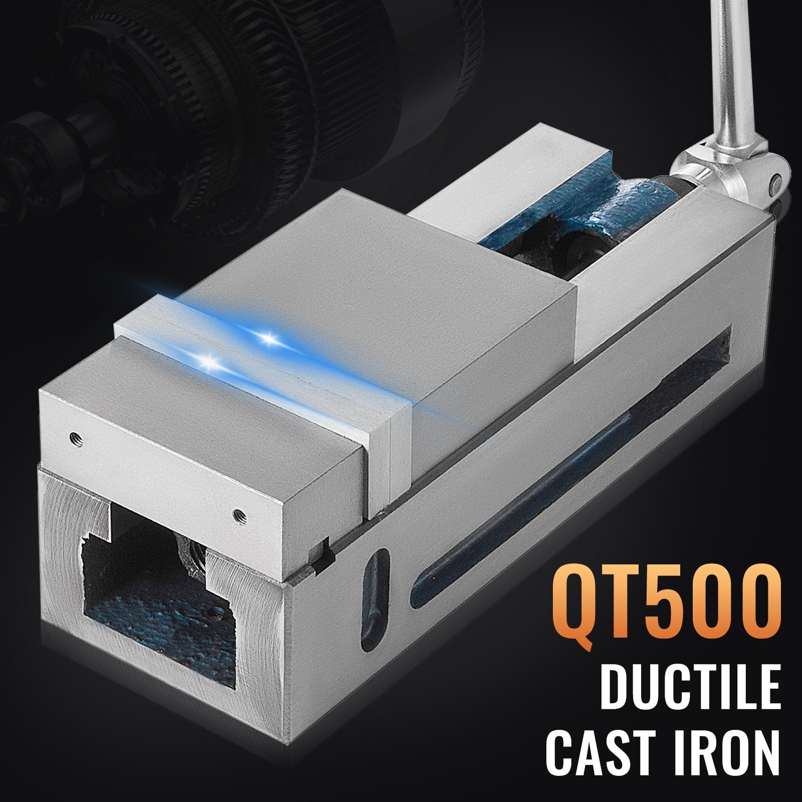 Milling Vice 4"/100mm,Bench Clamp Vice Nodular Cast Iron Material,Clamping Vice Clamping Force 19KN Max, V952-TQ4YCJMJYHQ000001V0